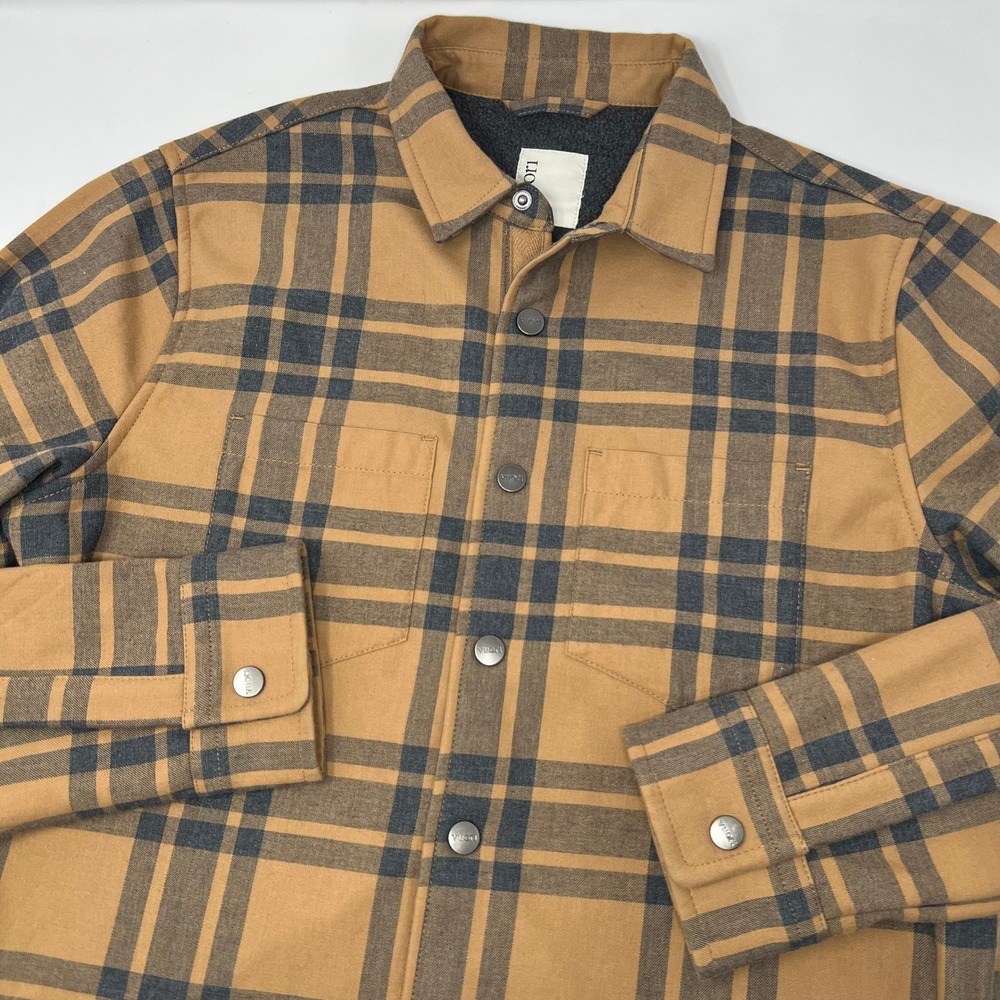 Vuori Plaid Coastside Shirt Jacket Brown Fleece Lined Shacket‎ Mens Small V246